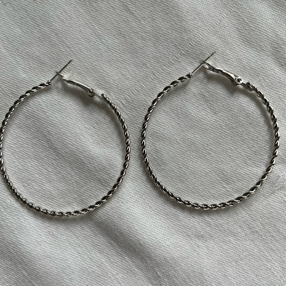Sterling Silver Hoop Earrings NWOT